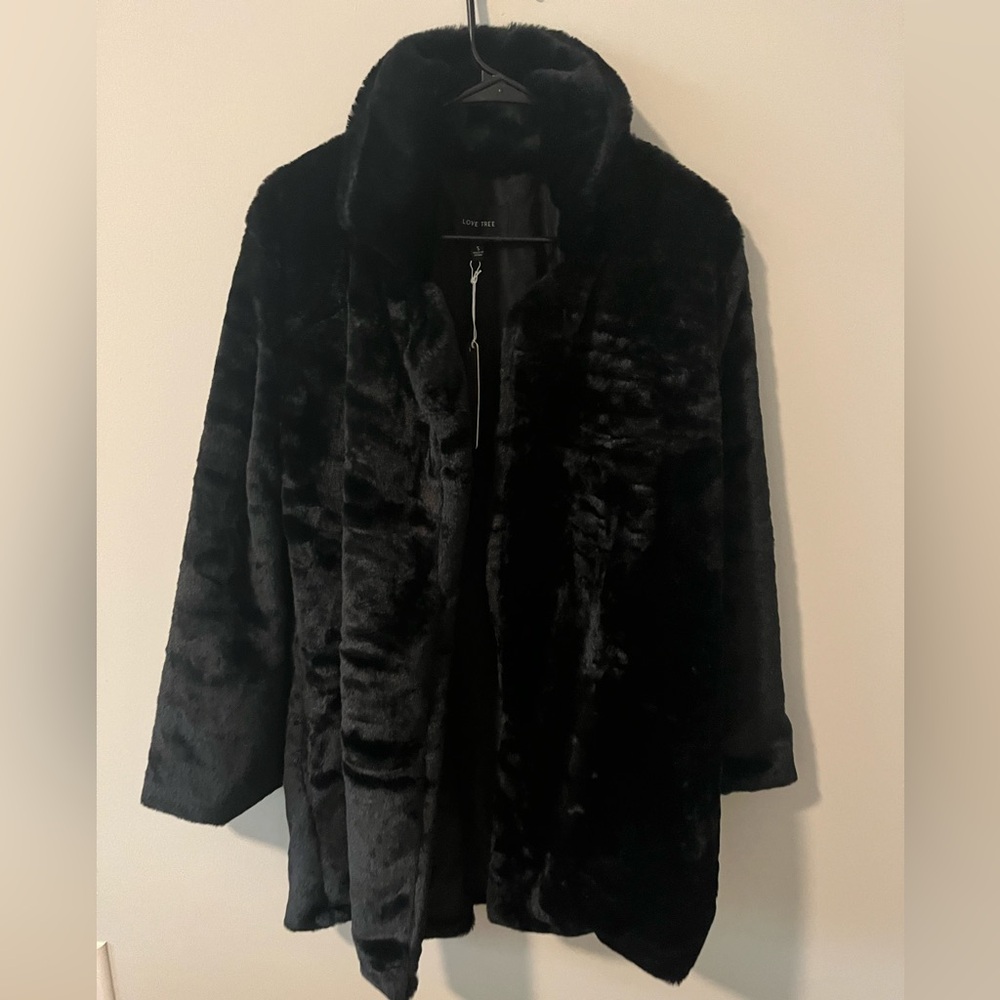 Faux Fur Black Coat